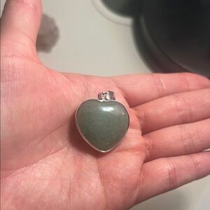 Heart-Shaped Green aventurine  Pendant Necklace